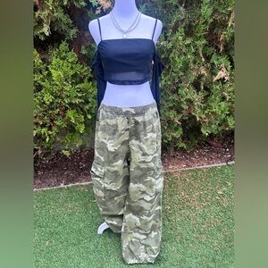 SHEIN Black Icon Cold Shoulder Sheer Crop Top size Medium